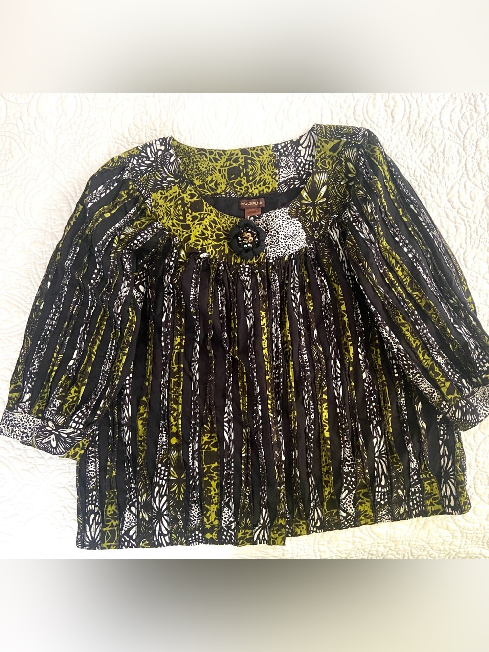 Multiples L Quilted 3/4 Sleeves Dress Jacket Made in India
